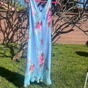90s Vintage Blind Date Elegant Floral V-Neck
Dress